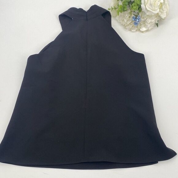 MILLY Preston Cady Asymmetric Halter Top Dressy Black Small NWOT - Picture 9 of 14